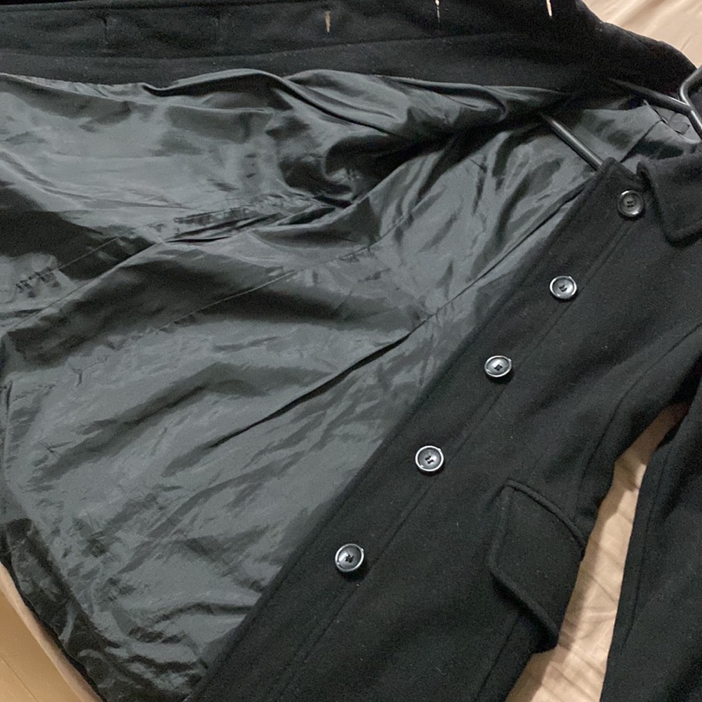 Stile Benetton Womens Fitted Black Wool Peacoat in Size 2 / XS Extra Small
